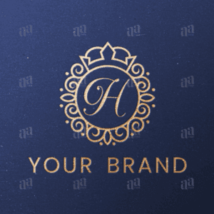Luxury Letter H Circle Crown Ornament Logo Template