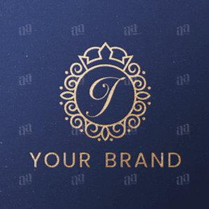 Luxury Letter J Circle Crown Ornament Logo Template