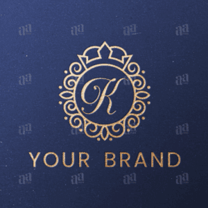 Luxury Letter K Circle Crown Ornament Logo Template