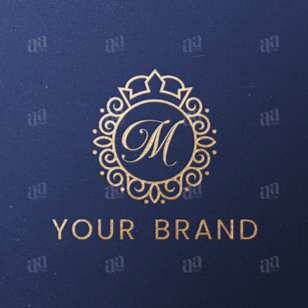 Elegant and Luxury Letter M Circle Crown Ornament Logo Template, fashion logo template.
