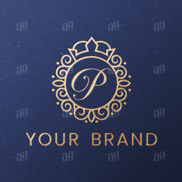 Elegant and Luxury Letter P Circle Crown Ornament Logo Template, fashion logo template.