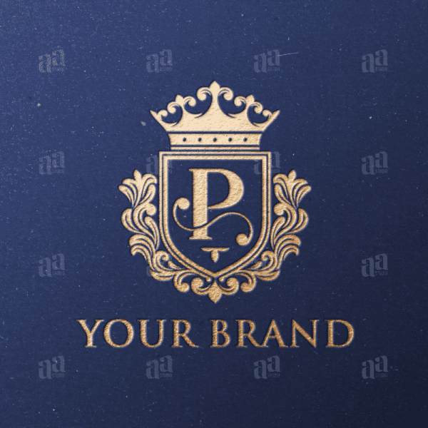Elegant and Luxury Letter P Shield Decorative Logo Template, fashion logo template.