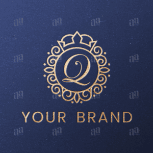 Luxury Letter Q Circle Crown Ornament Logo Template