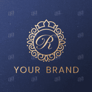 Luxury Letter R Circle Crown Ornament Logo Template