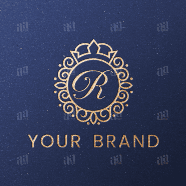 Elegant and Luxury Letter R Circle Crown Ornament Logo Template, fashion logo template.