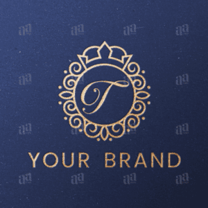 Luxury Letter T Circle Crown Ornament Logo Template