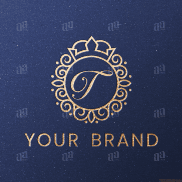 Elegant and Luxury Letter T Circle Crown Ornament Logo Template, fashion logo template.