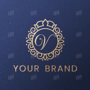 Luxury Letter V Circle Crown Ornament Logo Template