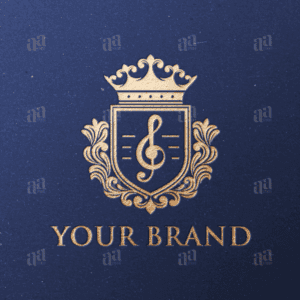 Luxury Music Shield Decorative Logo Template