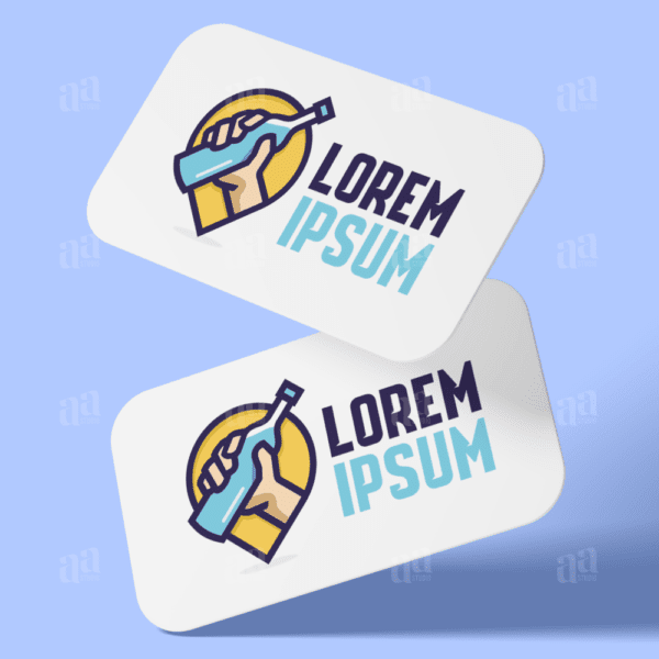 Modern Water Bottle Logo Template, beverage logo template.