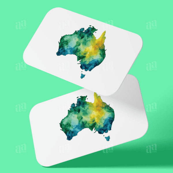Modern Watercolor Australia Map, nature vector illustration.