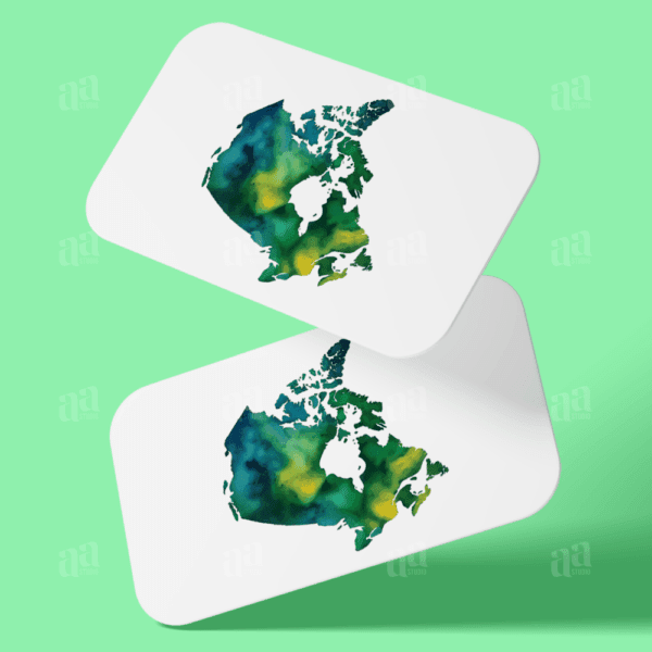 Modern Watercolor Canada Map, nature vector illustration.