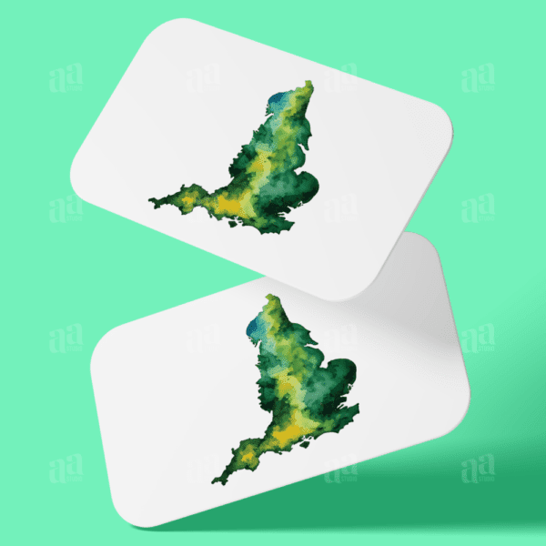 Modern Watercolor England Map, nature vector illustration.