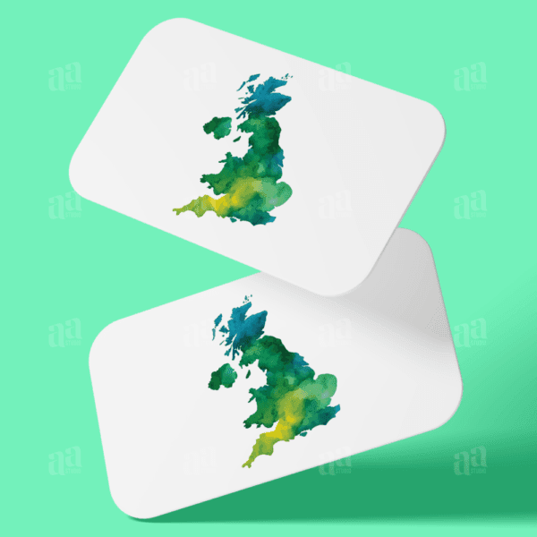 Modern Watercolor United Kingdom Map, nature vector illustration.