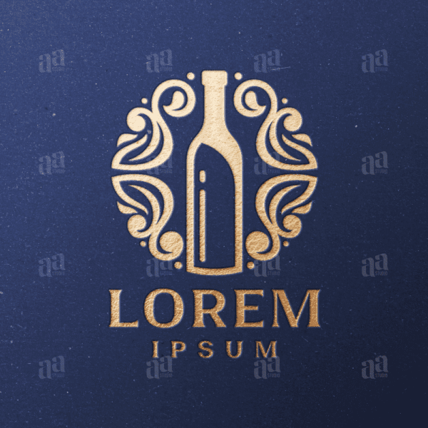 Elegant and Luxury Wine Bottle Logo Template, restaurant logo template.