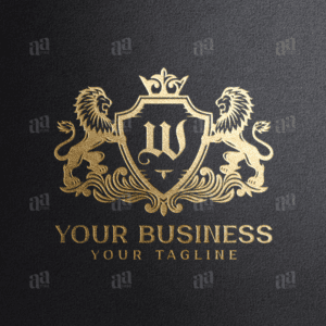 Letter W Lion Coat Of Arms Logo Template