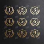 Shield Luxury Numbers Icon