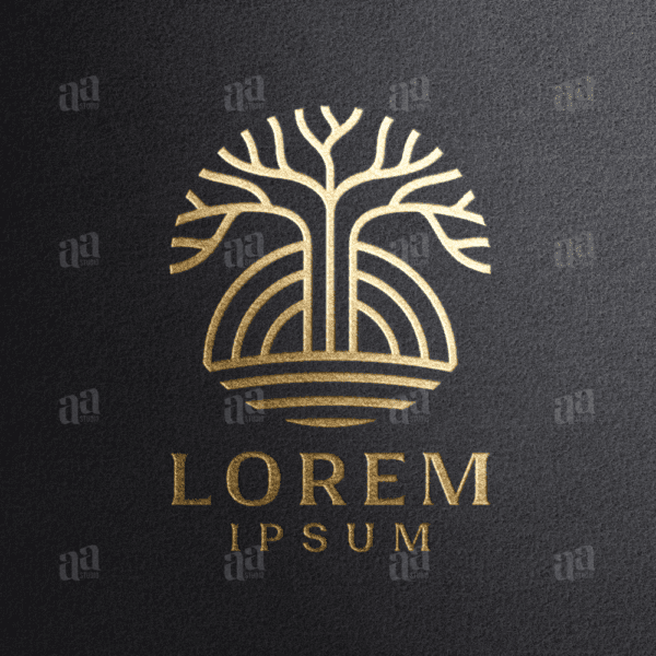 Premium and Luxury Sun Tree Logo, landscaping logo.
