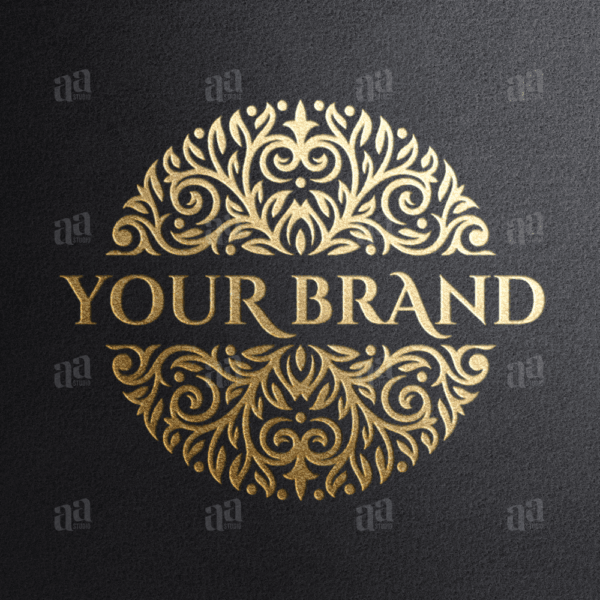 Luxury Circle Decorative Frame Logo, fashion logo template.