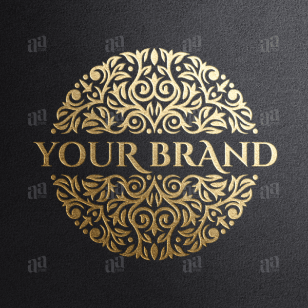 Luxury Circle Decorative Frame Logo, fashion logo template.