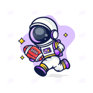 American Football Astronaut Illustration