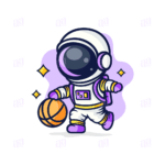 Basketball Astronaut Illustration