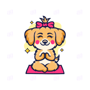 Cute Dog Yoga Illustration