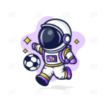 Football Astronaut Illustration