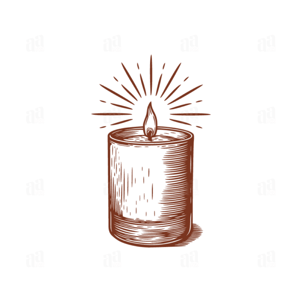 Hand Drawn Candle In The Glass Illustration, homeware vector illustration.