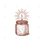 Hand Drawn Candle In The Jar Illustration