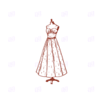 Hand Drawn Gown Illustration