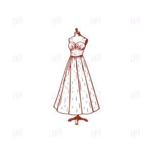 Hand Drawn Gown Illustration