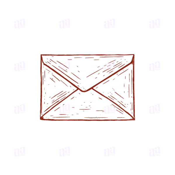 Vintage hand drawn envelope, vector illustration.