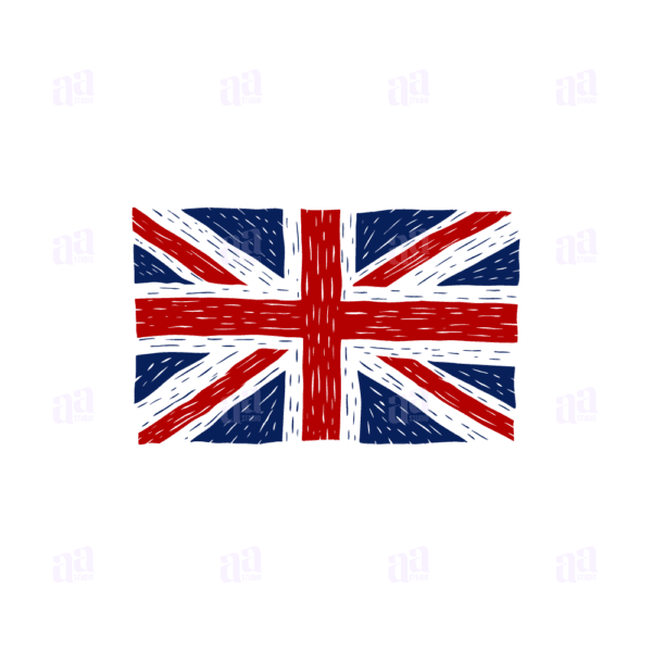 Hand Drawn United Kingdom Flag Illustration, vector illustration.