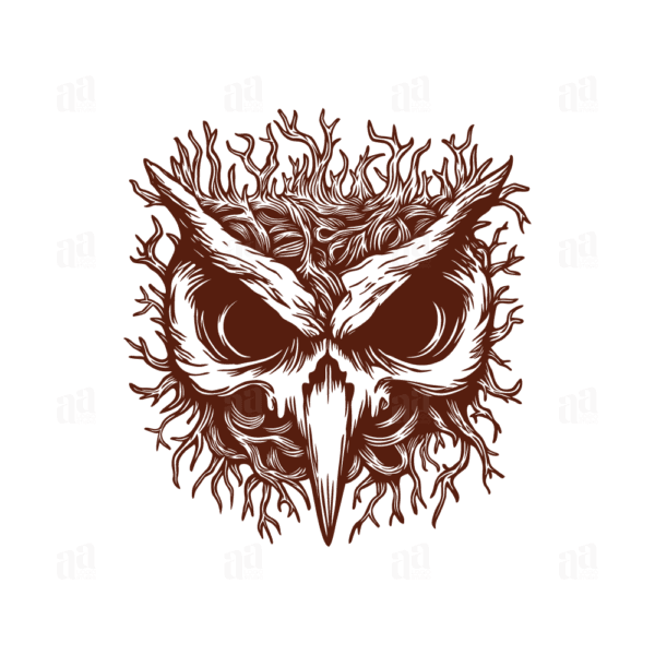Hand drawn owl and decorative nature, animal vector illustration.