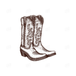 Hand Drawing Cowboy Boots