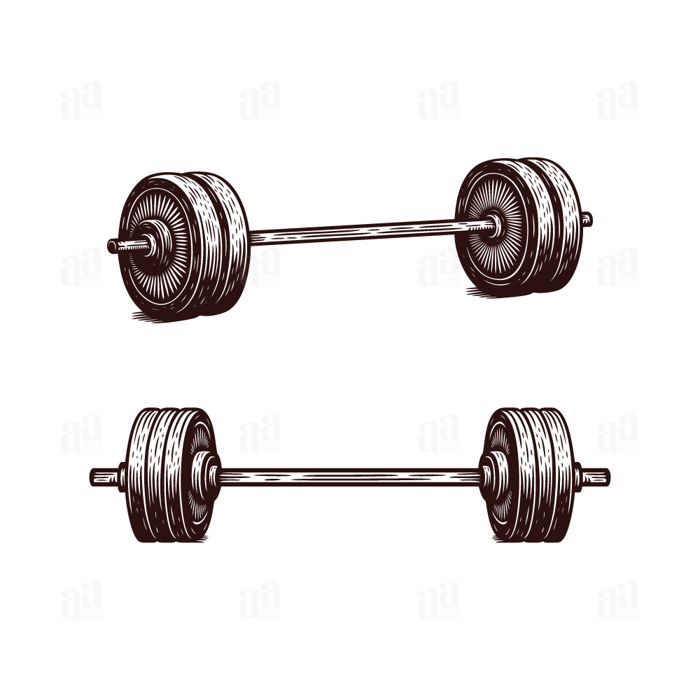Hand Drawn Barbell Illustration
