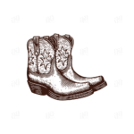 Hand Drawn Cowboy Shoes